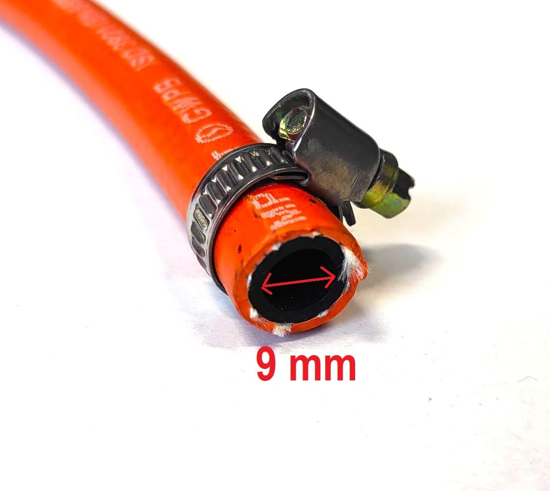 Regulador ajustable de cartucho de propano/butano de 7/16» con bombona de gas y manguera para conectar la barbacoa - kit turístico | para barbacoa con conexión de 9mm