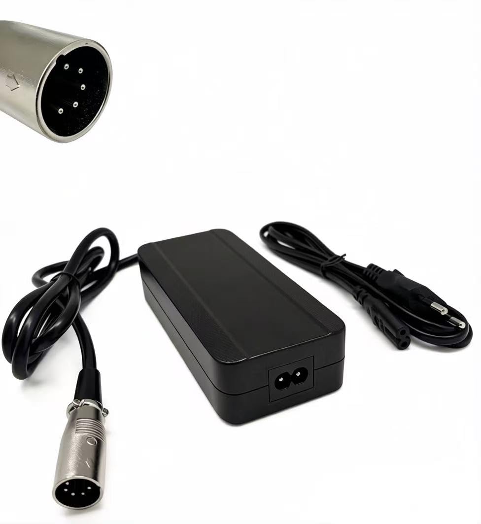 42V 2A Ladegerät für TranzX BL03 BL05 BL07, 5-poliger XLR Stecker, Ersatzladegerät für 36V Lithiumbatterie E-Bike
