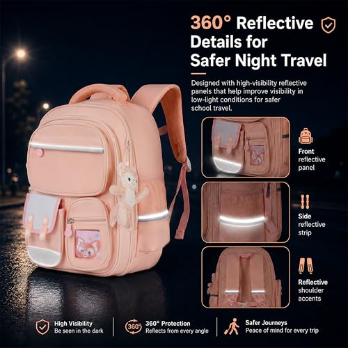 Image of Brainy Bundle School Backpack for Boys & Girls, Kids School Bag | 25L Capacity • 2 Compartments & 6 Pockets • Age 5-10 Years • Water-Resistant • Lightweight • Padded Straps