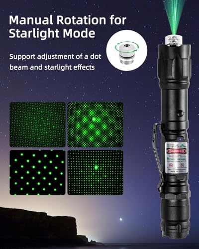 Lampe de poche à faisceau vert tactique rechargeable avec câble 2-en-1 et 5 modes d'éclairage - 4