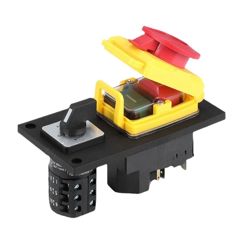400V 7 Pins Rotary Combined with Protection Cover Lock Waterproof Reset Push Button