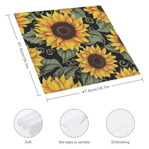 Servilletas de Tela Floral Girasol 4 Piezas miniatura 2
