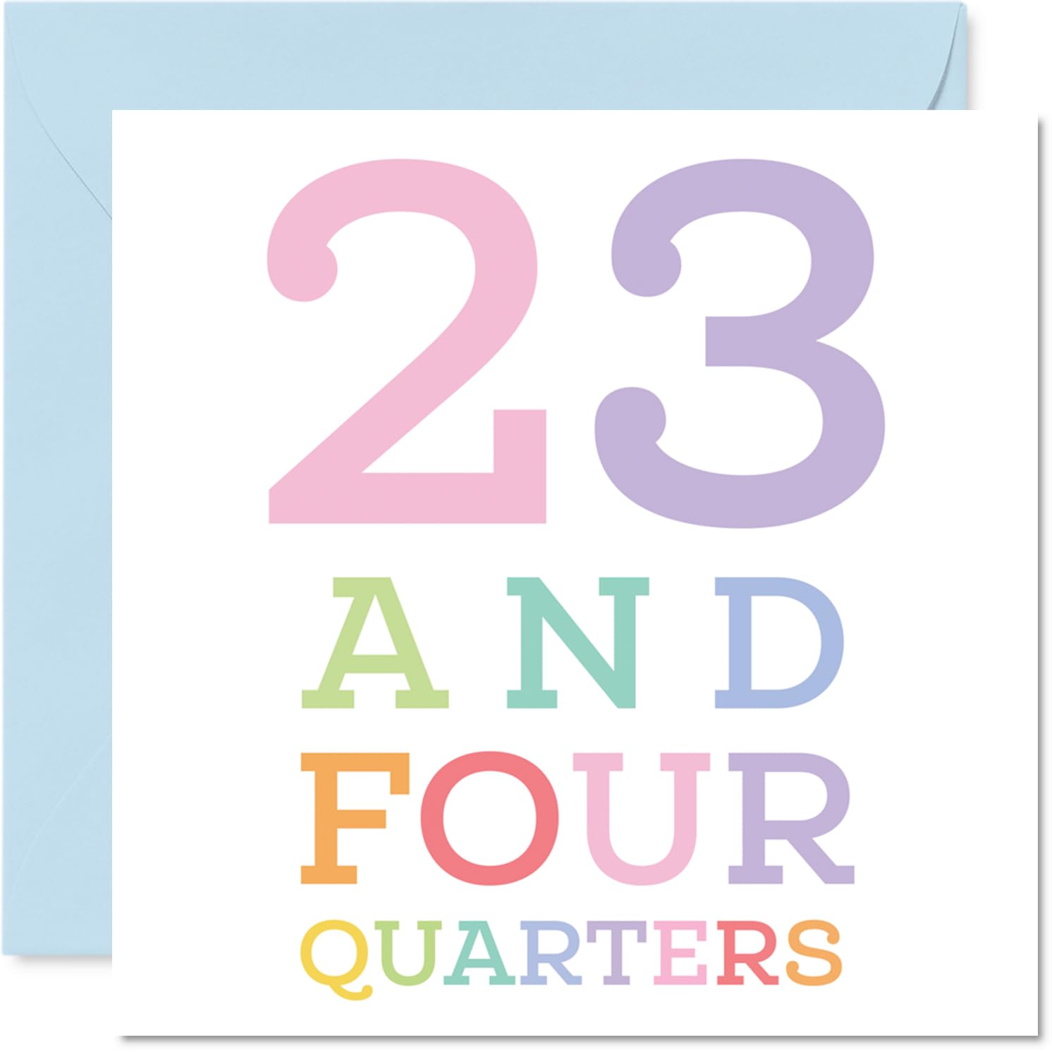 24th Birthday Cards for Women Men - 23 and four quarters - Happy Birthday Card for 24 Year Old Woman Man Brother Nephew Auntie Friend, 145mm Bday Greeting Cards