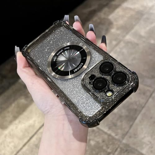 Coque de chargement sans fil iPhone 13 Pro étui silicone à paillettes