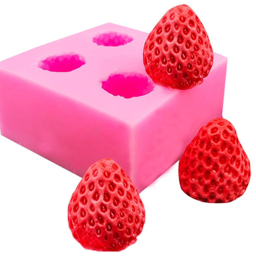 4 Cavity Strawberry Silicone Mold Perfect for Candles Cake Decorating Chocolate Making Polymer Clay Projects | Pack of 2-image-11