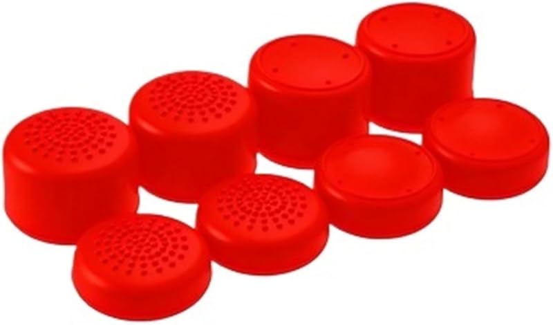 8pcs Analog Thumb Stick Grip Cap, Compatible For PS5 PS4 PS3 Xbox 360 Controller Silicone Height Joystick Cover Thumbsticks Game Accessories(Red)