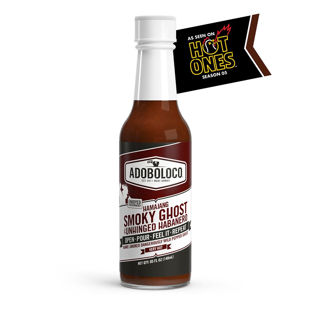Adoboloco Hot Sauce Hamajang Hawaiian Spicy Chili Sauce 5oz - Very Hot Smoked Ghost Pepper Chili Sauce - Featured on Hot Ones!