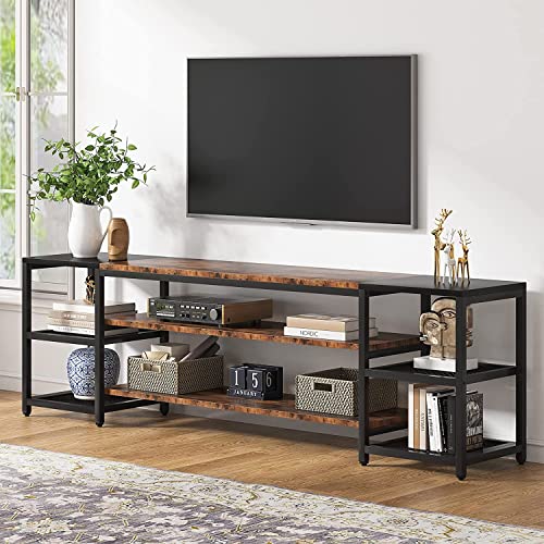 Image of TEKAVO 200 CM TV Stand for TVs up to 215 CM, Media Entertainment Center Console Table, Industrial 3-Tier TV Console Table with Storage Shelves for Living Room, Entertainment Room /DIY