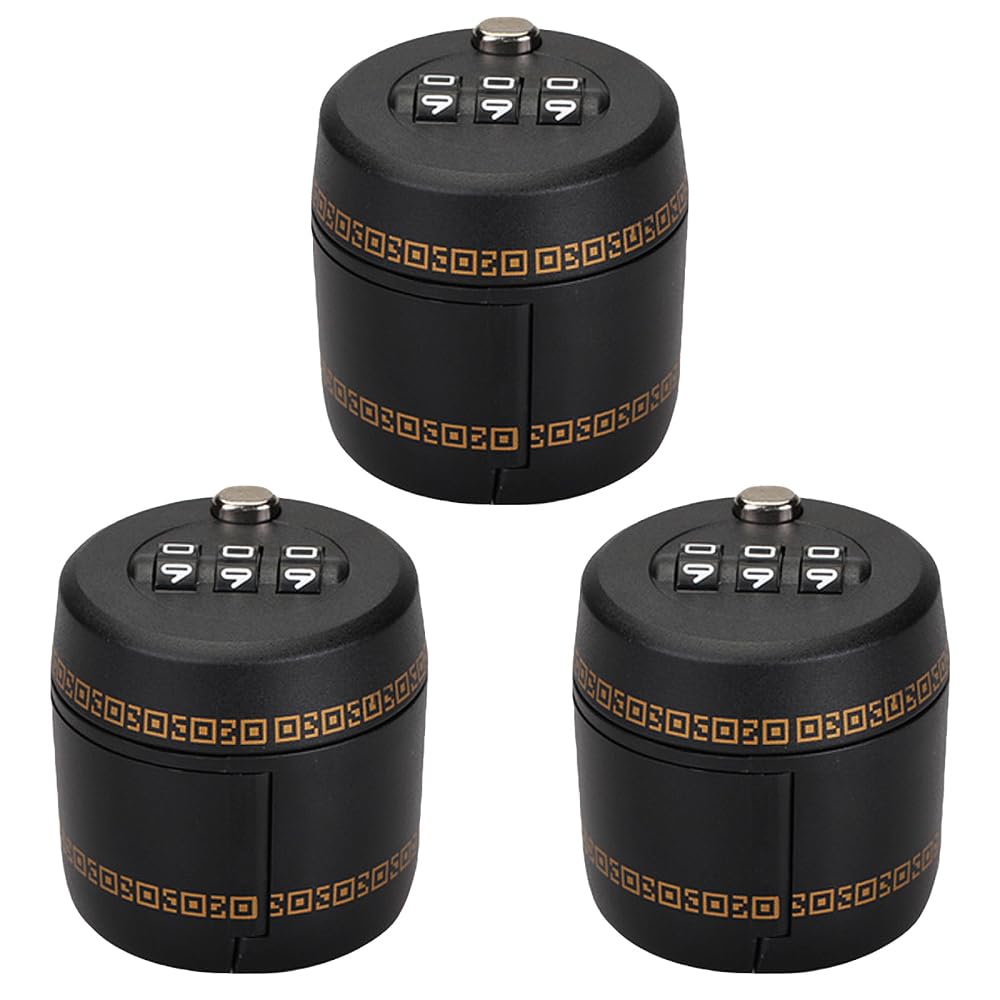 Bdkmms Red Wine Bottle Combination Lock, 3Pcs Bottle Password Code Locks With Matte Texture For Whisky, Beer, Alcohol, Soda, Drinks