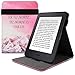 Produktbild kwmobile Amazon Kindle Paperwhite Hülle - Schlaufe Ständer - e-Reader Schutzhülle für Amazon Kindle Paperwhite (für Modelle bis 2017) - Be Happy Moment Design Rosa Violett Koralle