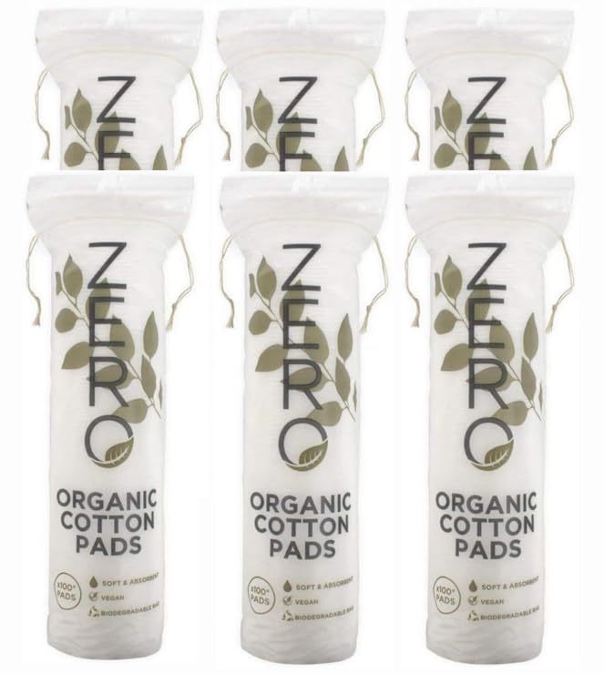 ZERO Organic Cotton Pads, Pack of 6x100