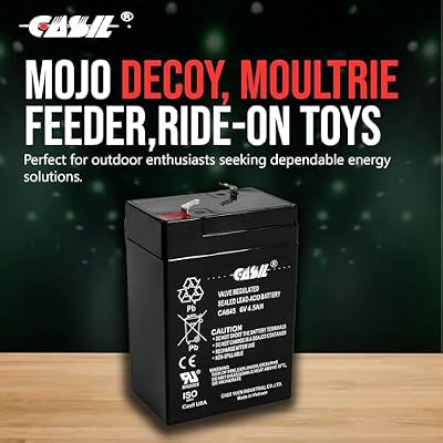 Casil 6 Volt 4.5 Amp Rechargeable Battery, Replace for EXP645, ML4-6, SLA0905, Ritar RT645, Jiming JM-6M4.5AC