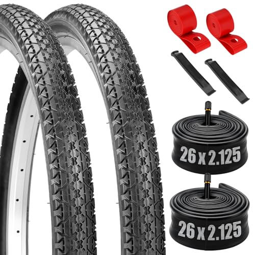 Pneus de vélo pliables haute résistance et pack chambres à air 26"