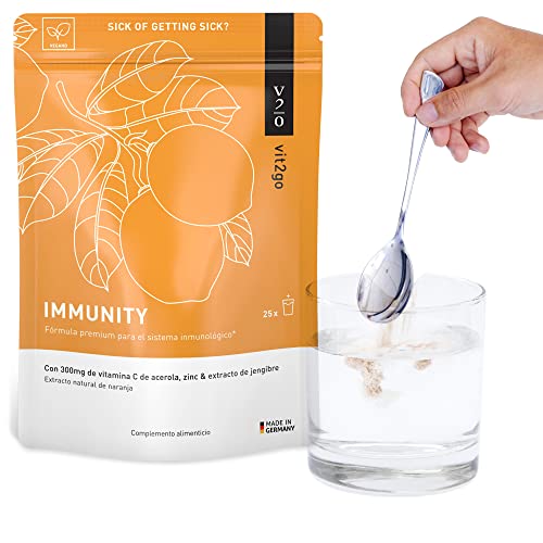 Vit2go IMMUNITY (25 raciones) - Refuerzo con vitaminas (A, B, C, D y K), Zinc y extracto de jengibre.