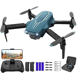 Mini Drone with Camera for Adults Kids – 1080P HD FPV Camera Drones with Carrying Case, Foldable Drone Remote Control Toys Gifts RC Quadcopter for Boys Girls with 2 Batteries, Headless Mode, One Key Start, Speed Adjustment, 3D Flips for Kids or Beginners