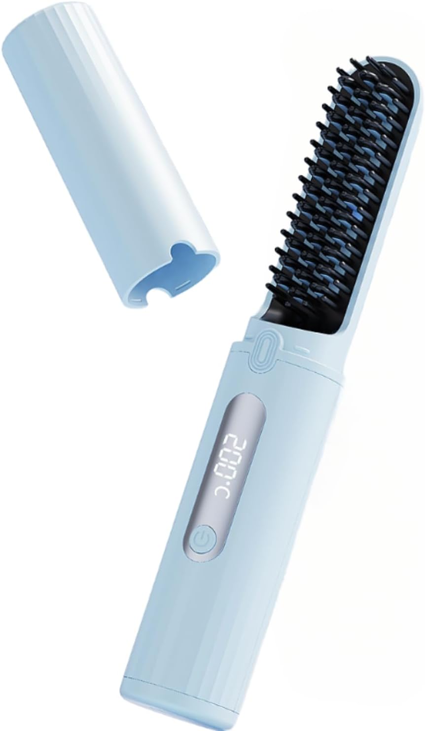 Lura 3 In 1 Negative Ion Hair Straightener Brush, Fast Heating Ceramic