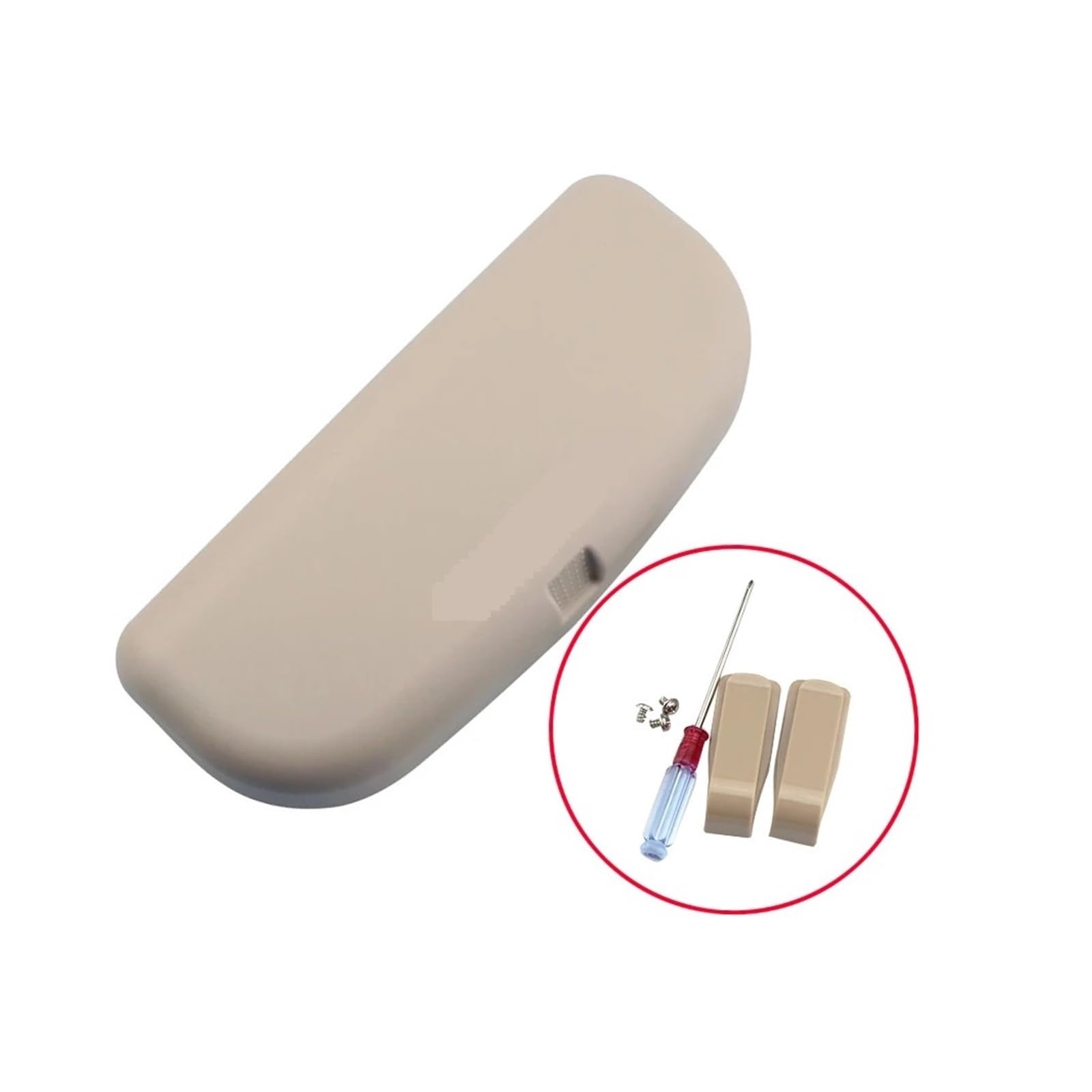 Scatola per Occhiali da Auto Porta Sole Portatili nella Custodia per Guida Lenti per Visiera Parasole Custodia Occhiali da Sole Auto(Single Clip Beige)