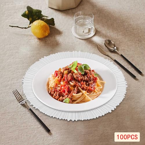 Platos Decorativos Redondos 13 in Set x100 Plata miniatura 3