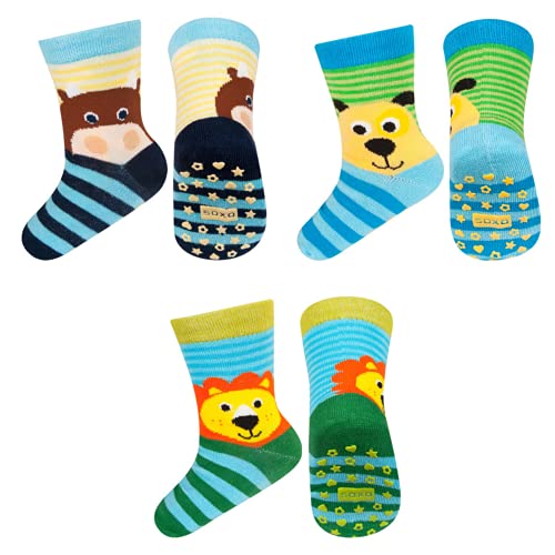 soxo Chaussettes Enfant Chaussette Antiderapante Bebe Cadeau Bébé ABS Set 1 22-24 Cover