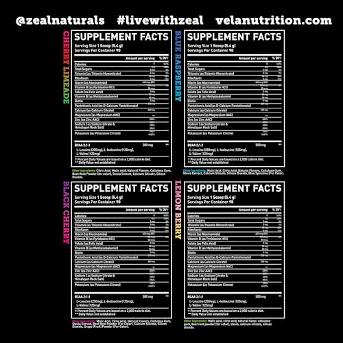 Image of Zeal Naturals Enhanced Electrolyte Powder Stick Packs (Variety Pack - 20 Packets) Sugar Free + BCAA B-Vitamins & Pink Himalayan Salt - Keto Electrolytes, Hydration Powder