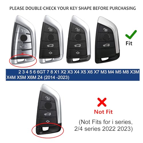 Coque de clé compatible avec BMW rouge T-carbon protection télécommande carbone rigide boîtier - 2