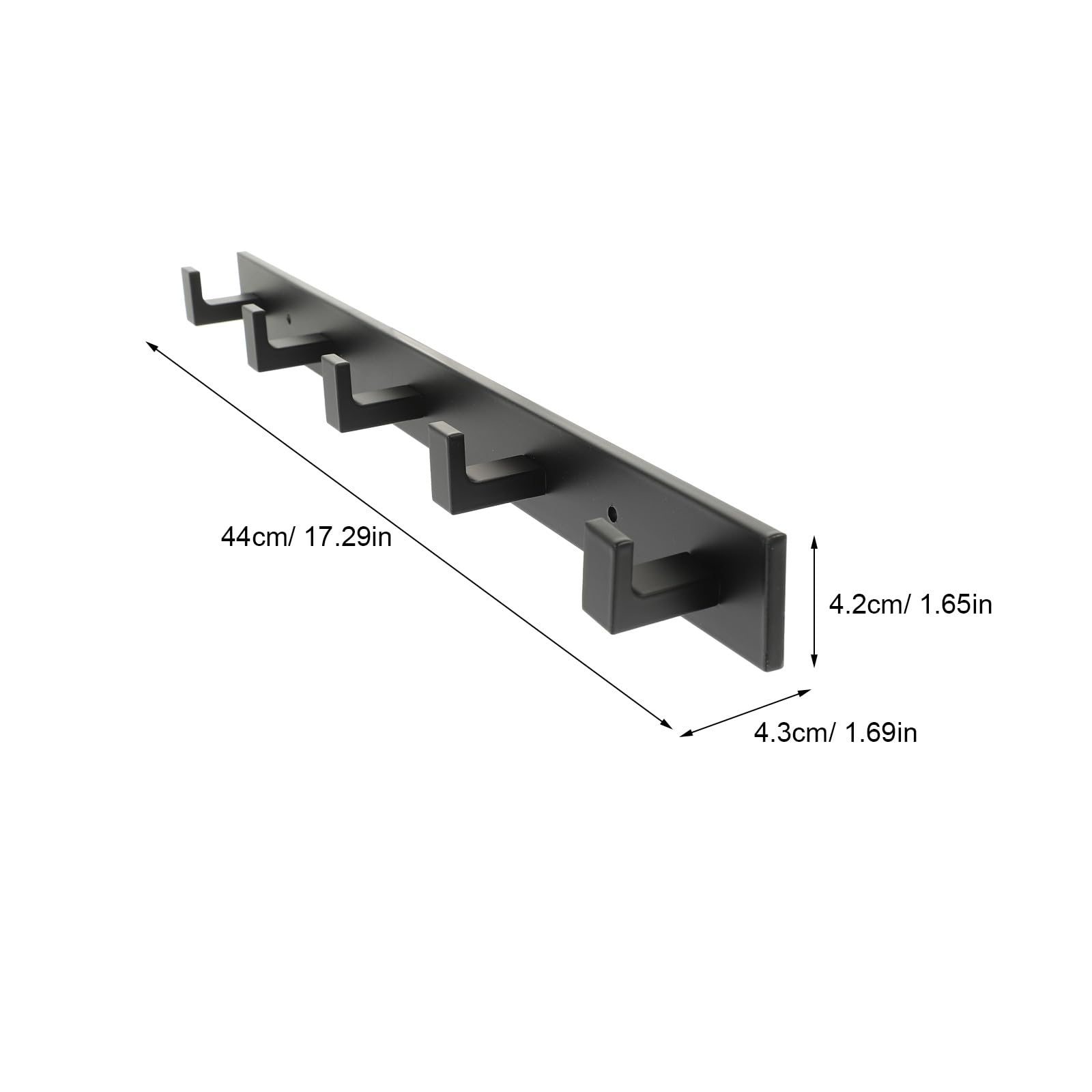 Housoutil Ganci Adesivi da Parete in Alluminio Nero Set da 5 Pezzi per Asciugamani Cappotti e Accessori Bagno Multiuso per Cucina Camera e Ingresso senza Foratura