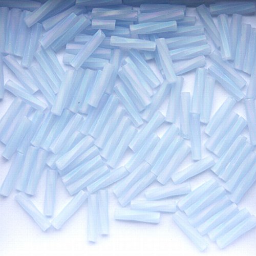 Light Blue FAB Matsuno Twisted Bugle Glass Beads 9mm 100g