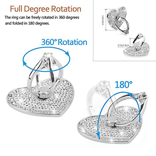 Nsiucion HEART-SLIVER Cell Phone Finger Ring Stand thumb #1