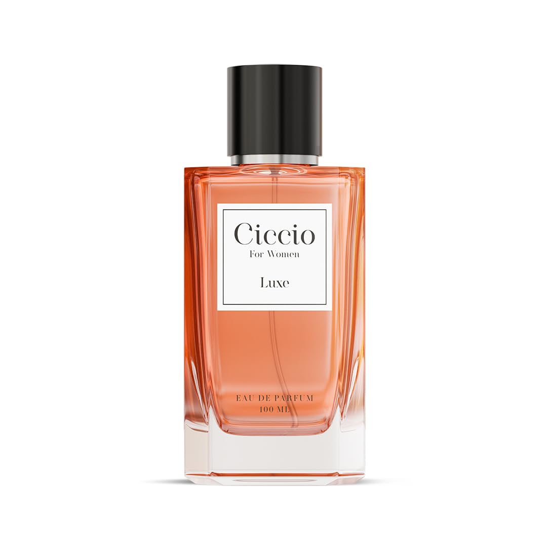 CICCIO Luxury Luxe Eau De Perfume for Women with Bergamot, Lemon, Rose, Vanilla, and Amber|Premium Long Lasting Luxury Fragrance Scent|Perfect Perfume for Summer, 100ml