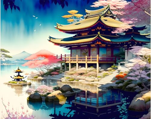 Toile jardin japonais et geisha pour créer un salon zen et élégant
