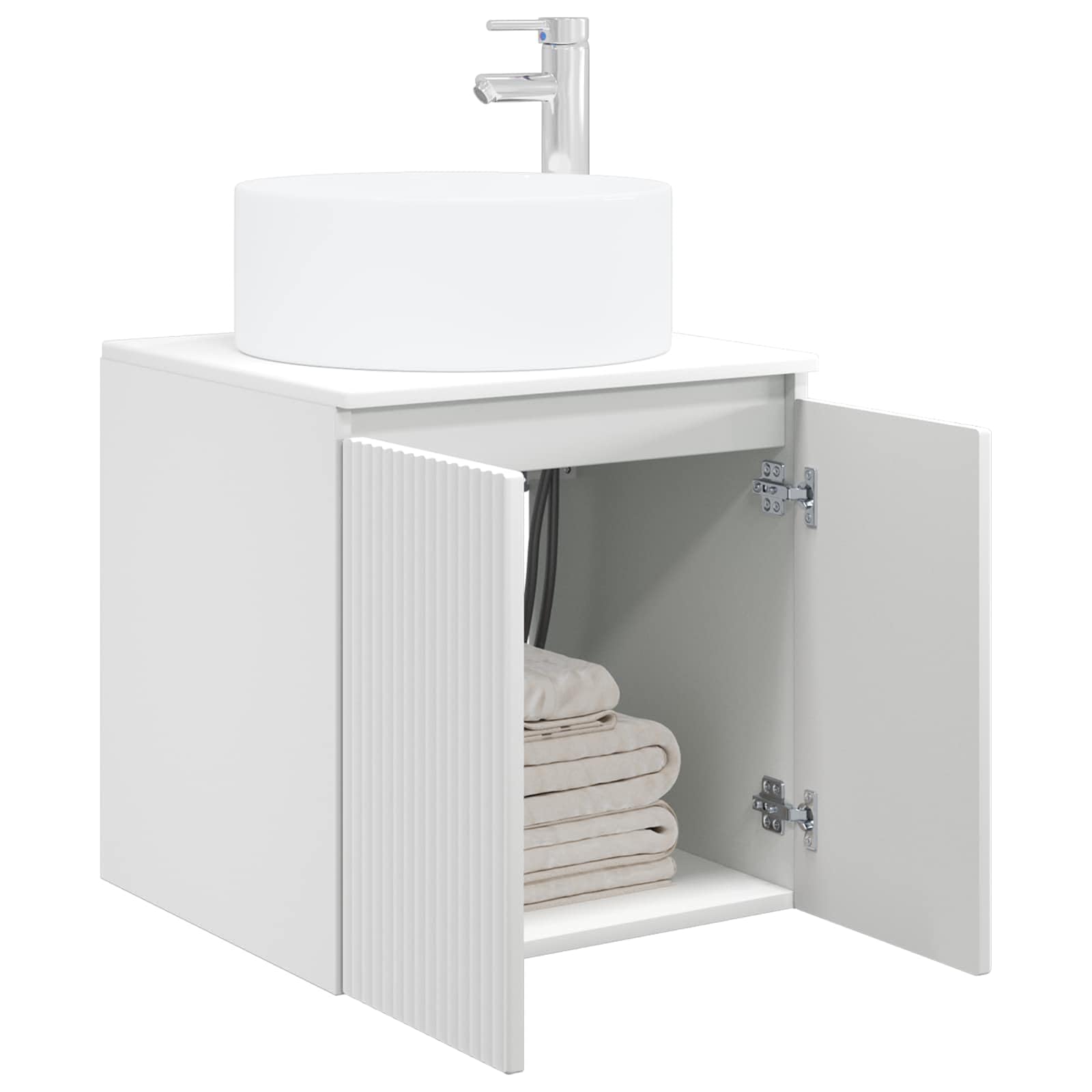 Vidaxl White Wall-Mounted Sink Vanity 49.5 X 44.5 X 65.5 Cm,