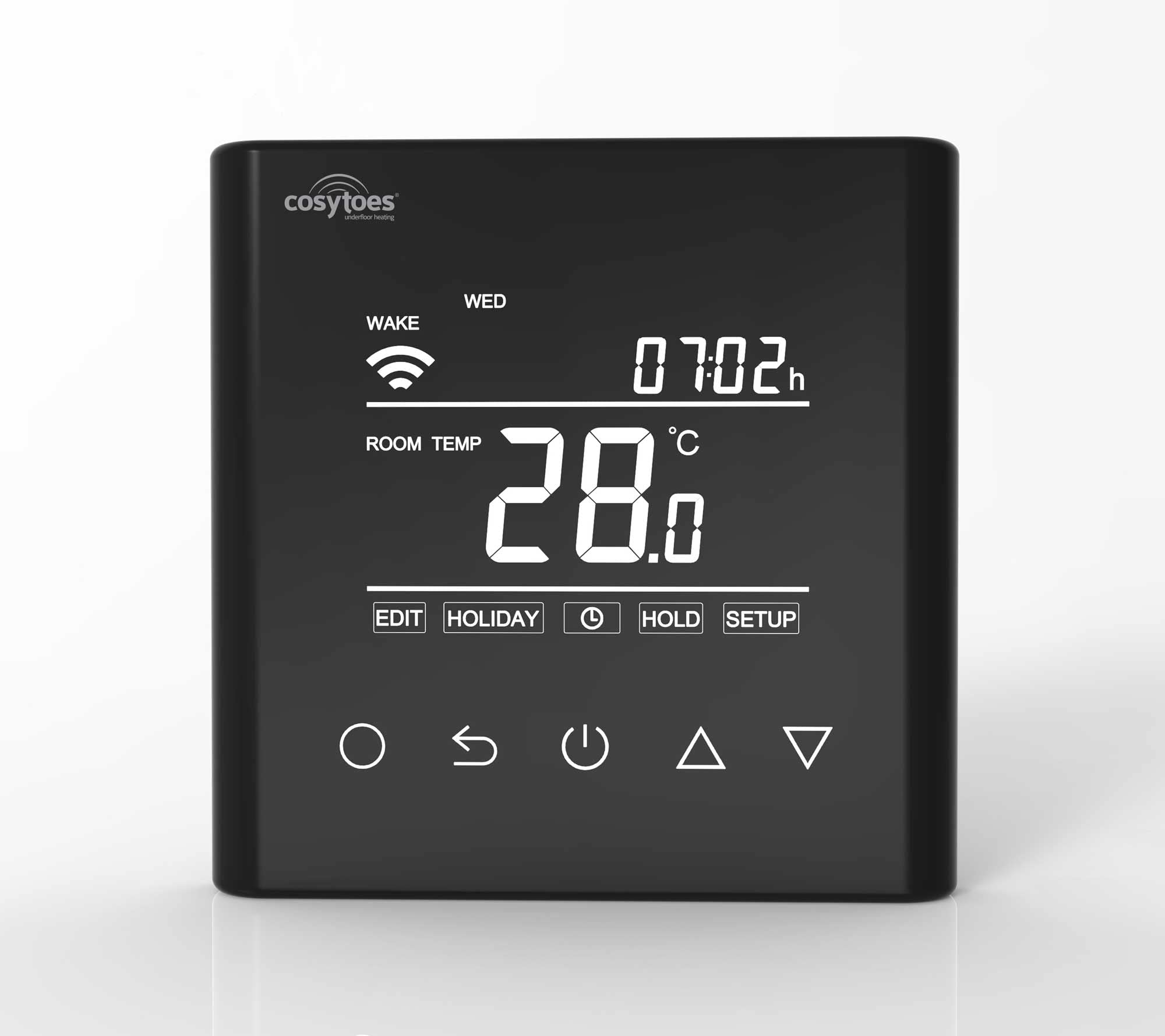 Cosytoes WIFI Thermostat | Curve Smart Thermostat | Touchscreen | Black :  Amazon.co.uk: DIY u0026 Tools