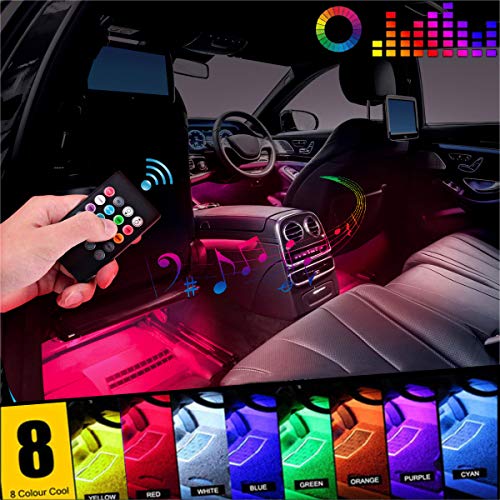 Car LED Strip Light, EJ's SUPER CAR 4pcs 36 LED DC 12V Multicolor