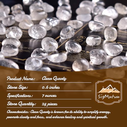 Image of Clear Quartz Healing Crystal Stone Set - Natural & Polished Stones for Healing, Meditation, Reiki, Chakra, Crafting & Decoration (0.6 inches)