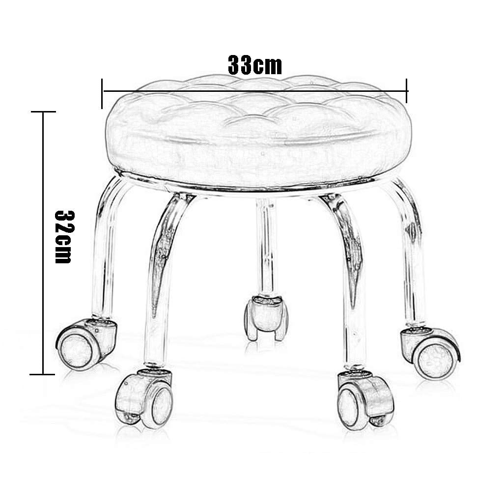 Sgabello girevole regolabile con ruote per manicure pedicure spa tatuaggio 5 colori altezza 32 cm