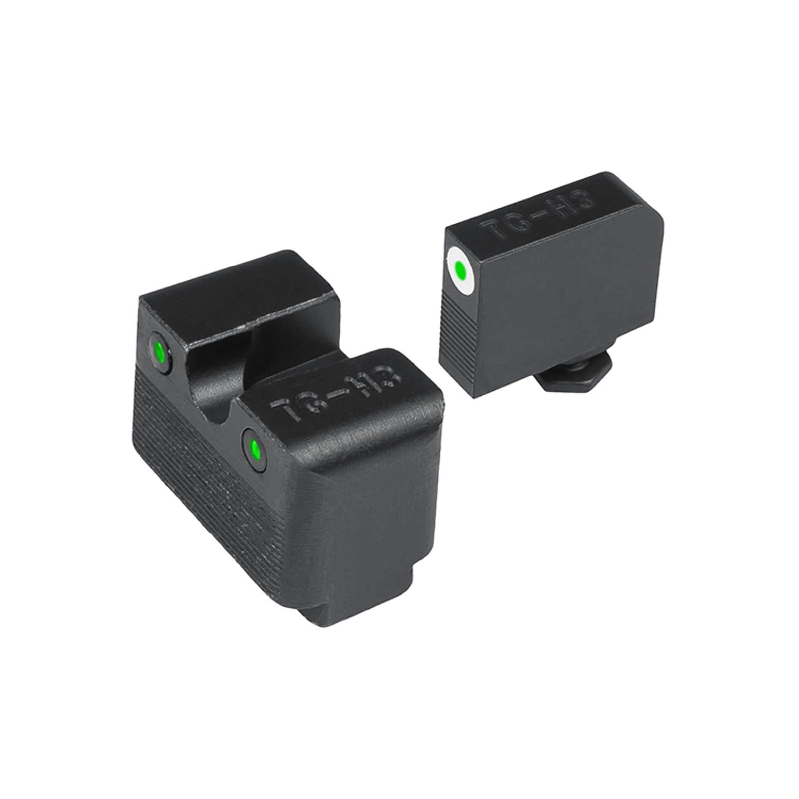 TRUGLO Tritium Pro Night Sights, Compatible with Glock Handgun Models | Compact Durable Glow-in-The-Dark Front &amp; Rear Gun Sight Set with Focus Lock Front Ring