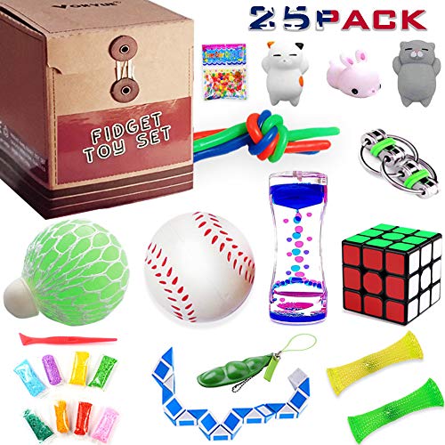 Fidget Toys set, Sensory toys pack for Stress Relief and Anti-Anxiety (25 Pack)