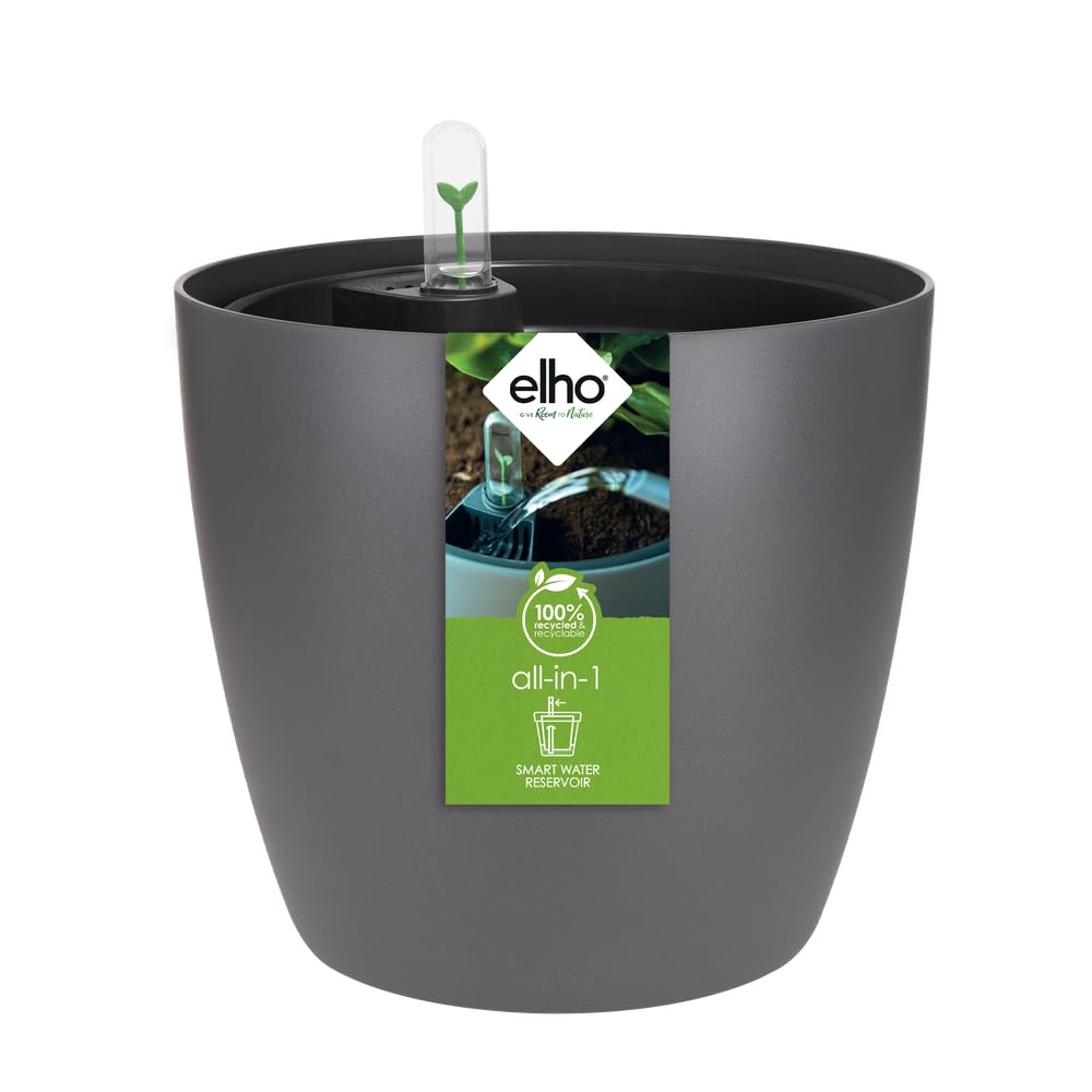 elho All-In-1 Brussel Round 25 with Self Watering Insert - Anthracite