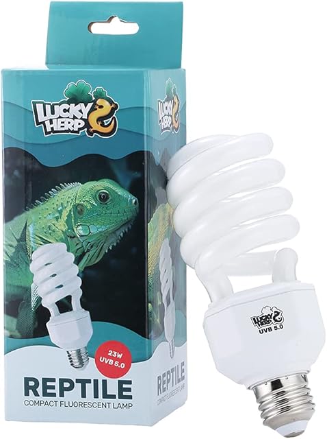 LUCKY HERP UVA UVB Reptile Light 5.0, Tropical UVB 100 Compact Fluorescent Lamp 23W