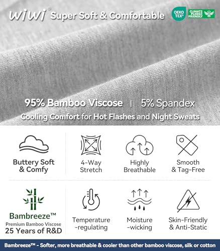 Image of WiWi Viscose from Bamboo Pajamas Set for Women Super Soft Short Sleeve Cooling Summer Plus Size Pjs Sets Sleepwear S-4X