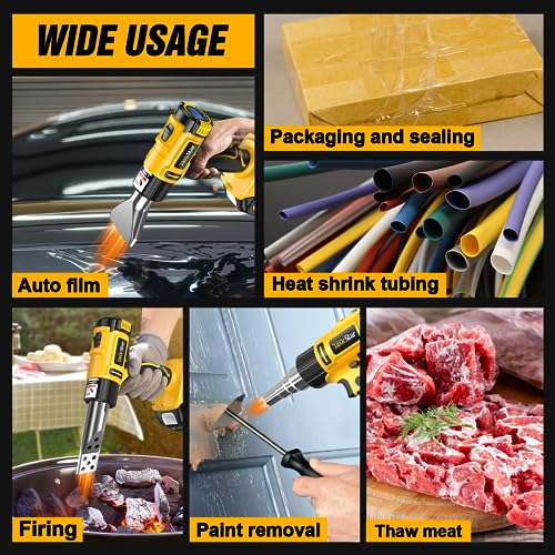 Taskstar Heat Gun With Two 4.0Ah Battery,21V Cordless Heat Gun 122℉-1022℉ Fast Heating Soldering,Hot Air Gun Kit With Lcd Digital,6 Nozzle thumb #7