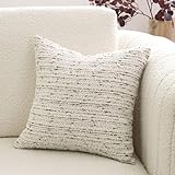 DOMVITUS Pillow Covers 20x20, Boucle Throw Pillow Covers Couch Pillows for Living Room, Decorative Neutral Farmhouse Pillow Covers Textured Accent Pillow Covers, 1PC, Ivory White