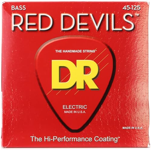 Dr Strings Red Devils extra-life rouge coated bass 5 cordes durée de vie prolongée