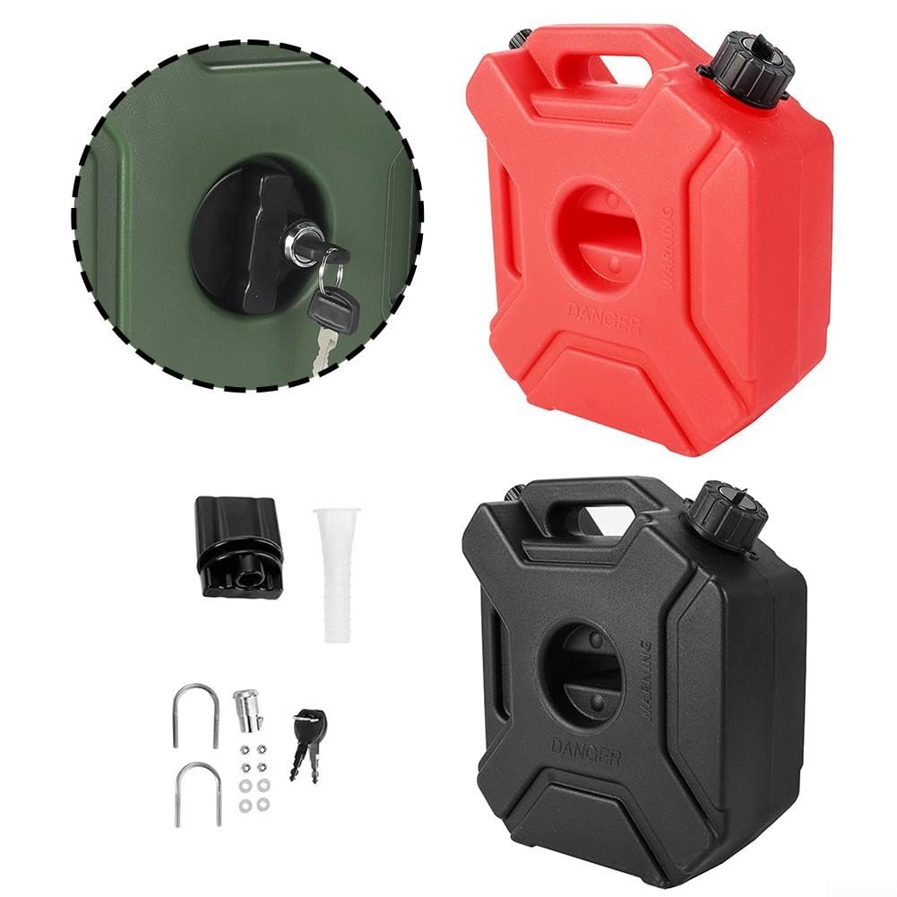 Serbatoio Olio per moto 3L/5L Bloccabile in ABS per Trasferimento Carburante Diesel per sicuro Portatile Off-Road(3L green)