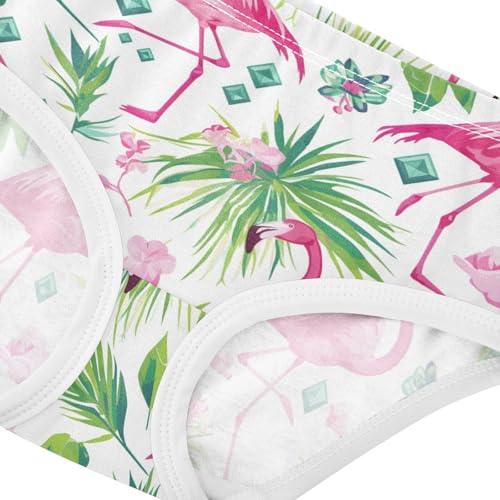 Wusikd Pink Flaminigo Girls' Underwear Cotton Palm Leaves Girls Briefs Soft Toddler Underwear 2T4