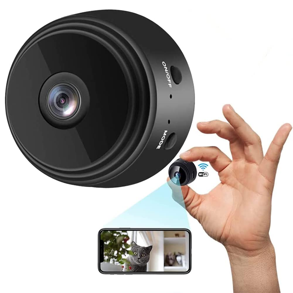 Cámara Espía HD de Monitoreo Inalámbrico Mini Cámara en Baterías Nanny Cámara 1080P Deporte con Detector de Movimiento, Cámara con Grabación, Interior Exterior App Inalámbrico Alerta Temprana