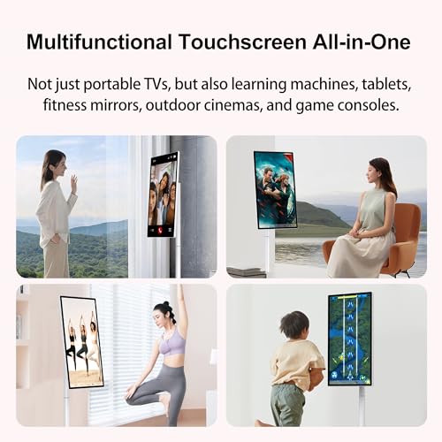 تلفزيون ذكي محمول بشاشة لمس 4K UHD مقاس 32 انش، اندرويد 15، شاشة 3840×2160، وحدة معالجة مركزية ثماني النواة، 8GB+128GB، للافلام واللياقة البدنية والترفيه المنزلي.