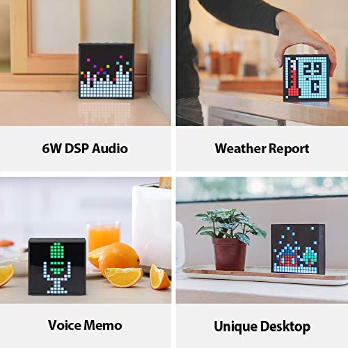 Divoom Timebox Evo -- Pixel Art Bluetooth Speaker With 16X16 Led Display App Control - Cool Animation Frame & Gaming Room Setup & Bedside Alarm Clock- Black #TOP6