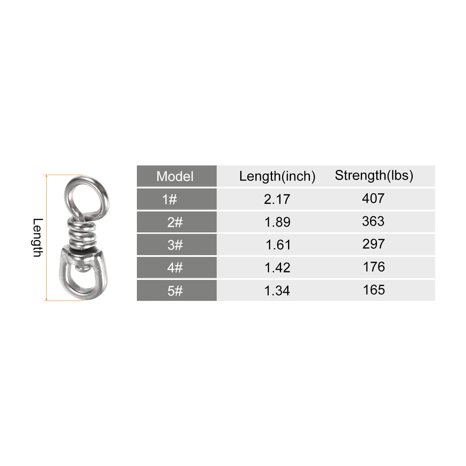 Pêche Snap Pivots, 50 Paquet 123LBS Inox Connecteur Tacle Pêche Clip