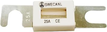25A Ceramic Fuse for Forklifts - Compatible with Caterpillar, Komatsu, Toyota Lift Trucks and Heavy-Duty Equipment